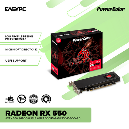 PowerColor Radeon RX 550 AXRX 550 2GBD5-HLE Low Profile 