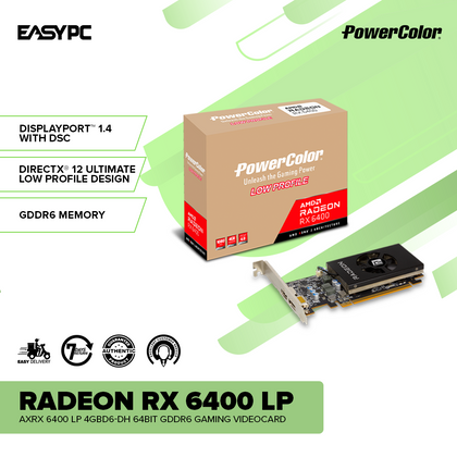 PowerColor Radeon RX 6400 AXRX 6400 LP 4GBD6-DH 64BIT