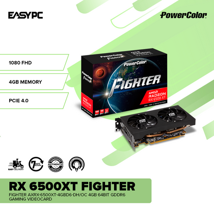 Placa de Vídeo Power Color Fighter AMD Radeon RX 6500 XT