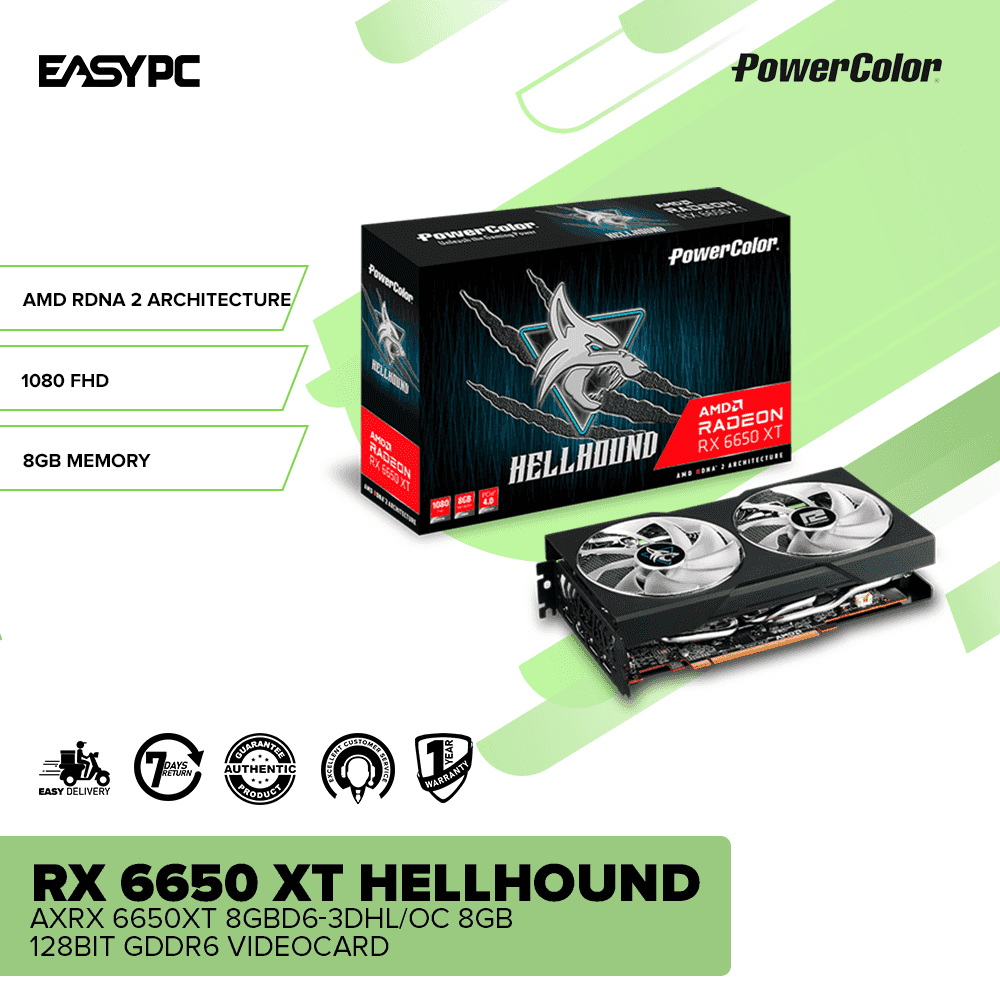 PowerColor RX 6650 XT HellHound 8GB GDDR6 GPU – EasyPC