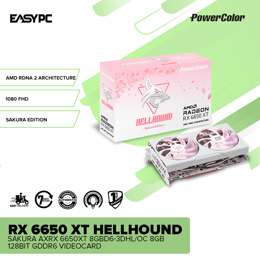 Powercolor RX 6650 XT Hellhound Sakura AXRX 6650XT 8GBD6 Powercolor RX 6650 XT Hellhound Sakura AXRX 6650XT 8GBD6