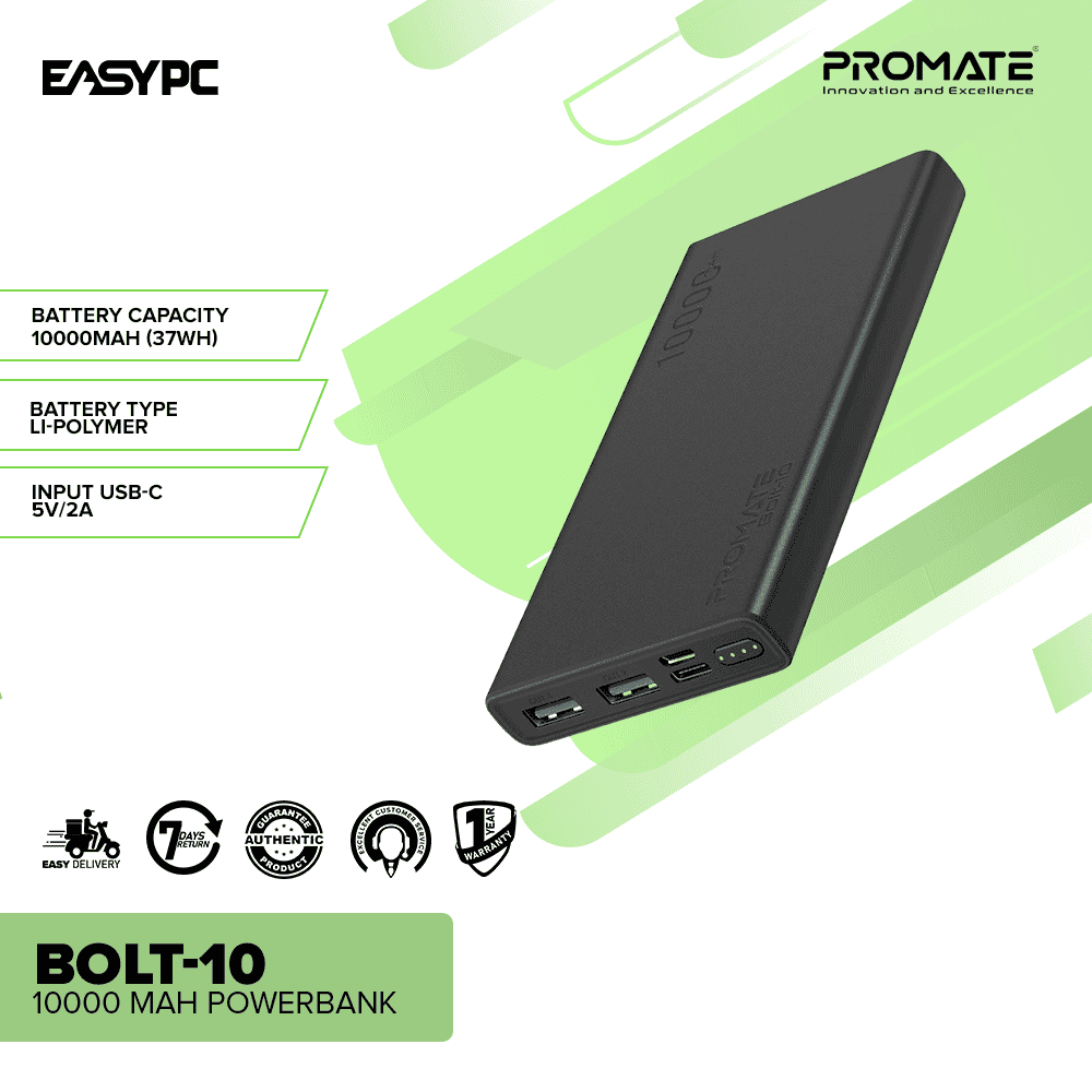 Promate BOLT10 10000 mAh Powerbank EasyPC