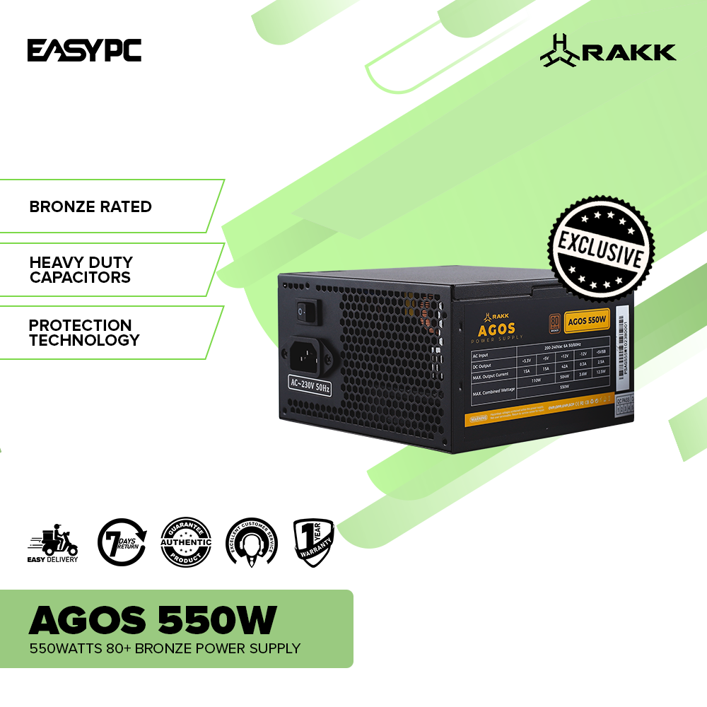 RAKK AGOS 550 Watts 80+ Bronze Power Supply