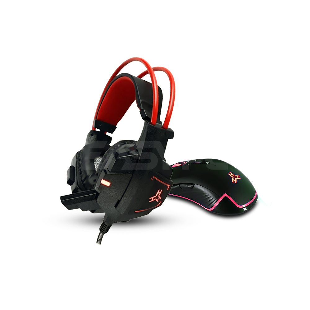 RAKK Alti Illuminated RGY Gaming Mouse + RAKK Daguob Illuminated Gaming Headset Red-a