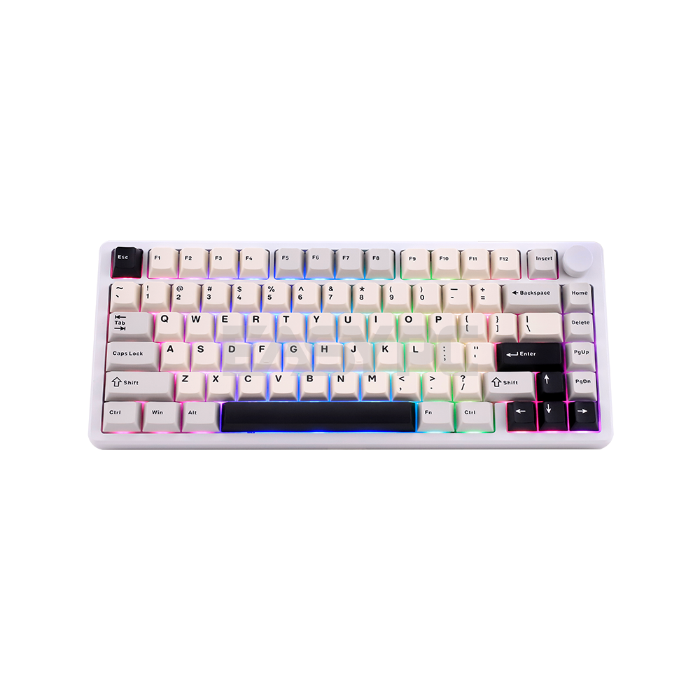 RAKK Hanan Ultra|Gasket Mount Aluminum CNC Case|81 Keys Trimode Mechanical Keyboard|White-a
