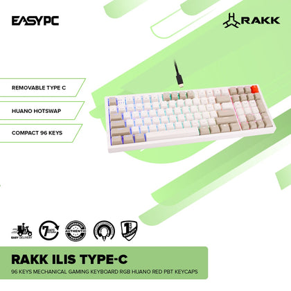 RAKK ILIS Type-C 96 Keys Mechanical Gaming Keyboard RGB Huano Red PBT Keycaps