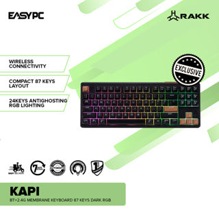 RAKK KAPI BT+2.4G Membrane Keyboard 87 Keys Dark