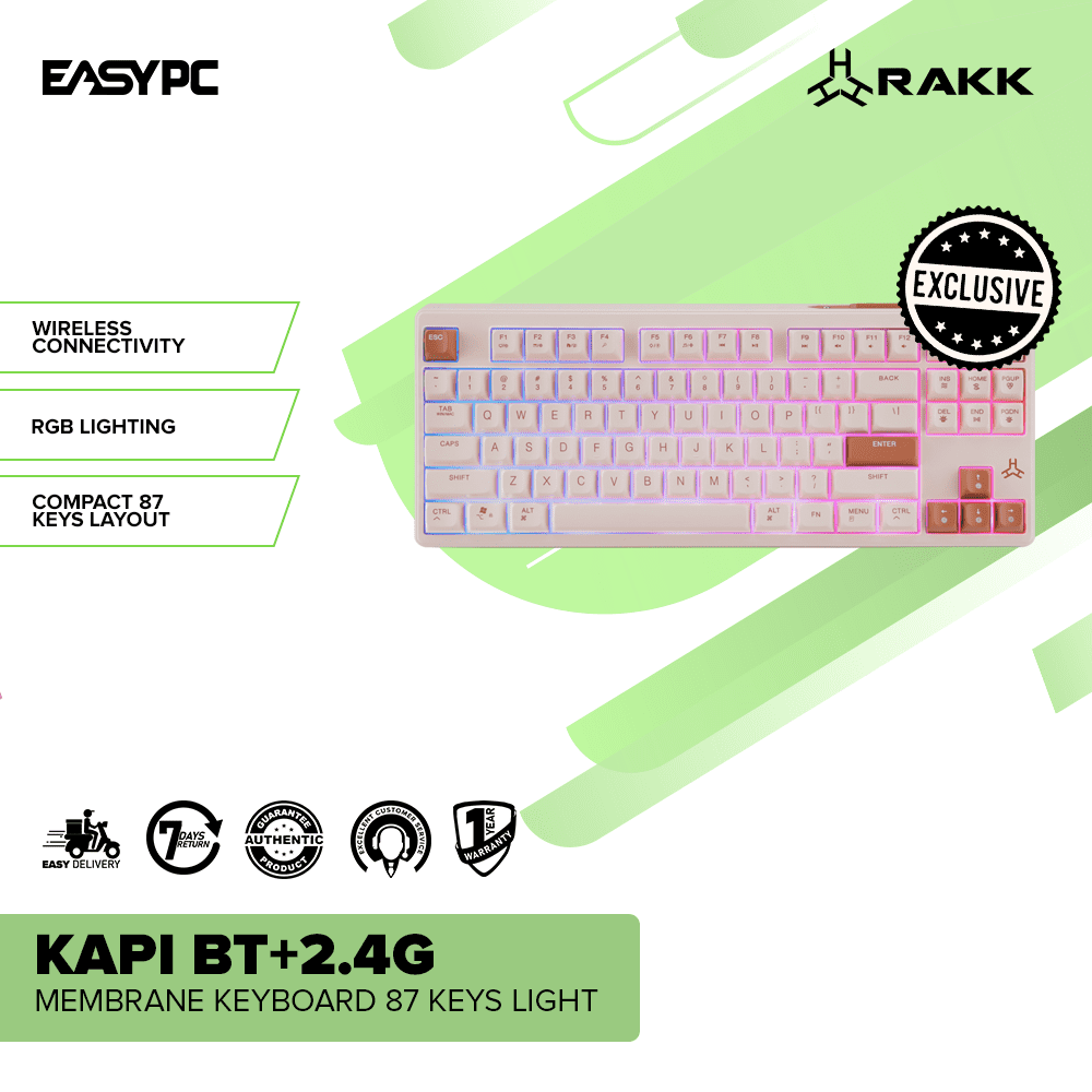 RAKK Kapi BT+2.4G Membrane 87-Key Wireless Keyboard – EasyPC