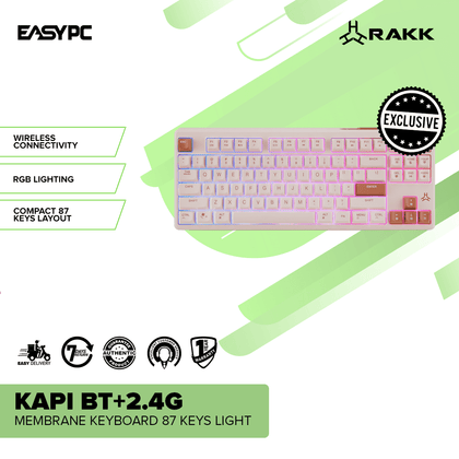 RAKK KAPI BT+2.4G Membrane Keyboard 87 Keys Light 2