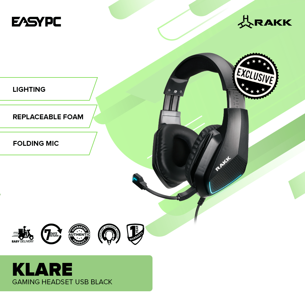 RAKK KLARE Gaming Headset USB Black