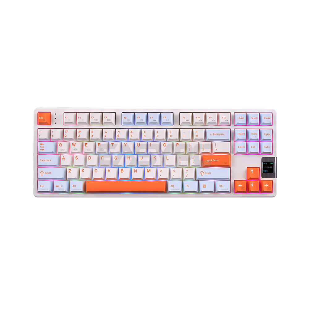 RAKK LAM-ANG PRO MAX 87 Keys / RGB / Trimode / Universal Hotswap /  Cherry Keycaps / White-a