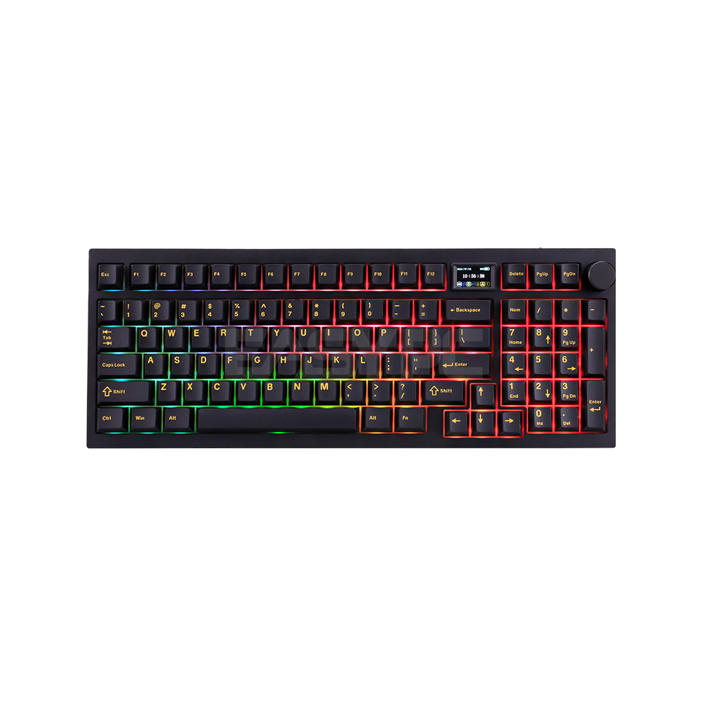 RAKK SINAG PRO|Trimode Gasket Mount 1.4" TFT Screen|96 Keys|Mechanical Keyboard|Black-a