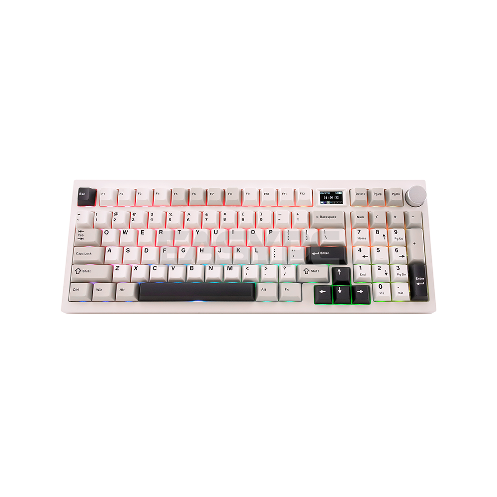 RAKK SINAG PRO|Trimode Gasket Mount 1.4" TFT Screen|96 Keys|Mechanical Keyboard|White-a