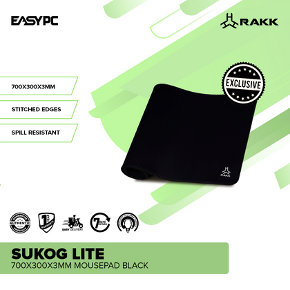 RAKK SUKOG LITE 700x300x3mm Mousepad Black