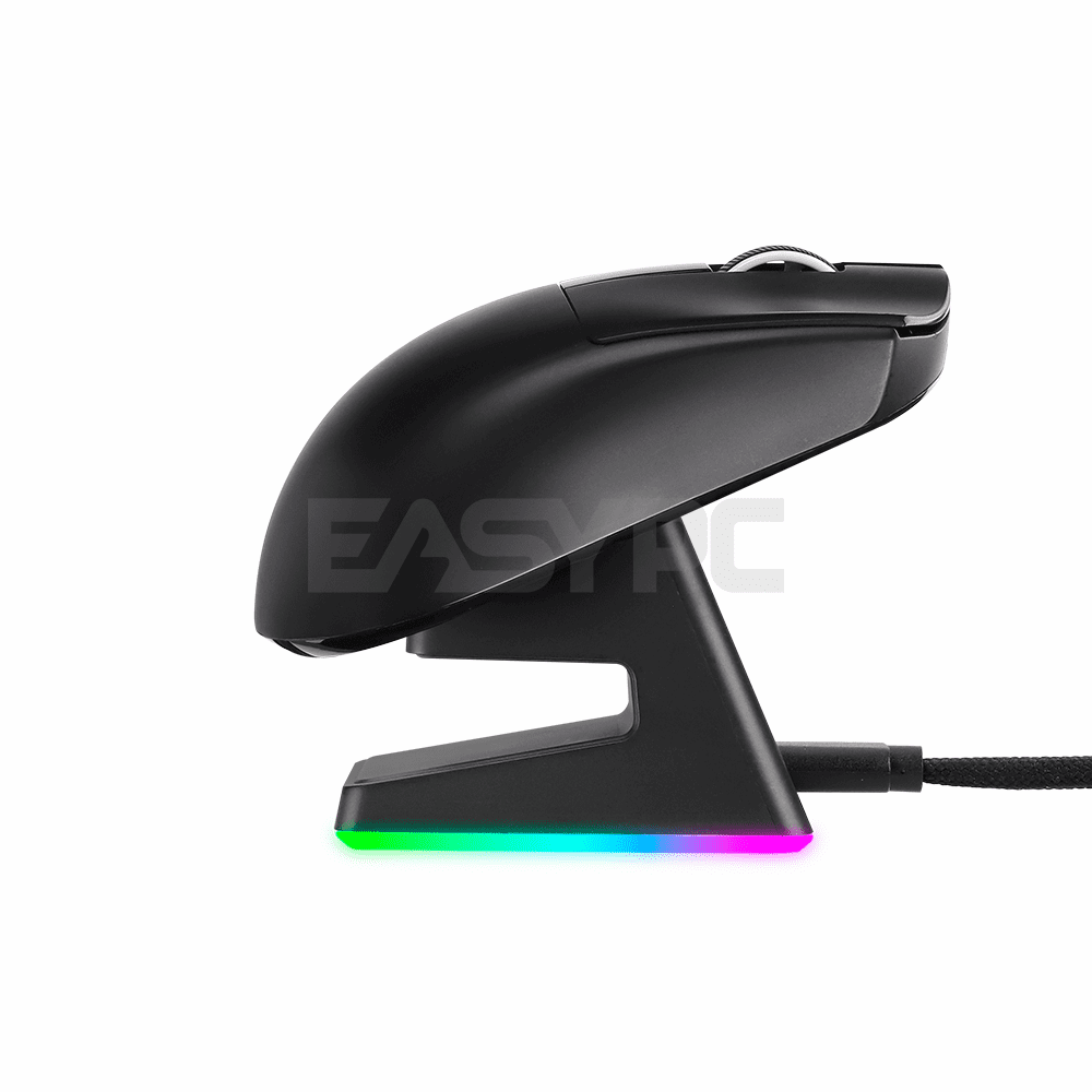 RAKK TANAW Trimode PMW3395 Huano 80M OLED Gaming Mouse Black with RGB Charging Dock-b