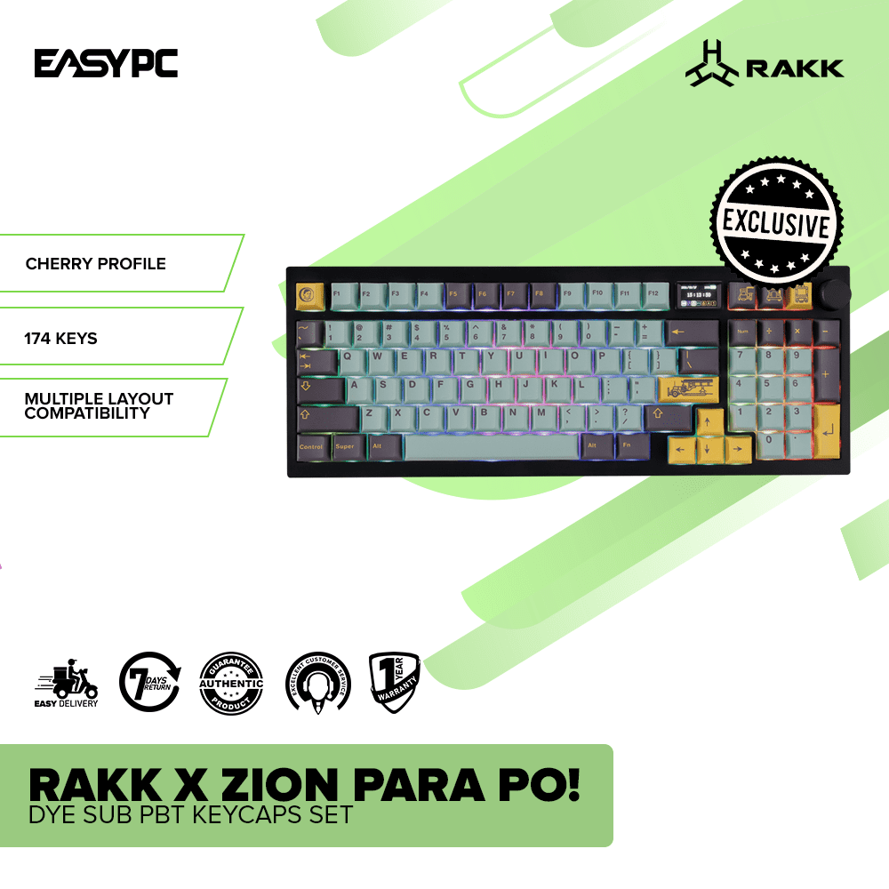 RAKK x ZION PARA PO! 174 Keys Dye Sub PBT Keycaps Set – EasyPC