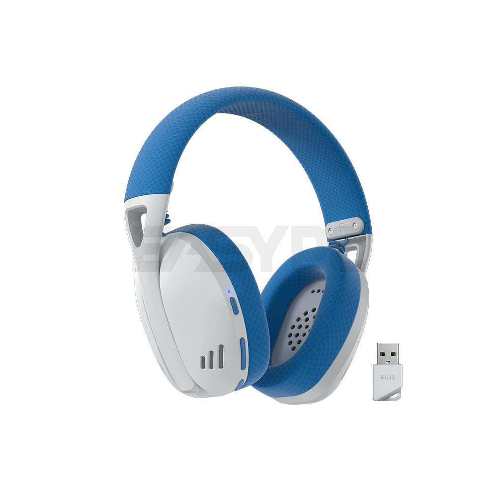 Redragon H848 IRE PRO 7.1 Tri-mode Wireless Headset White Blue-b