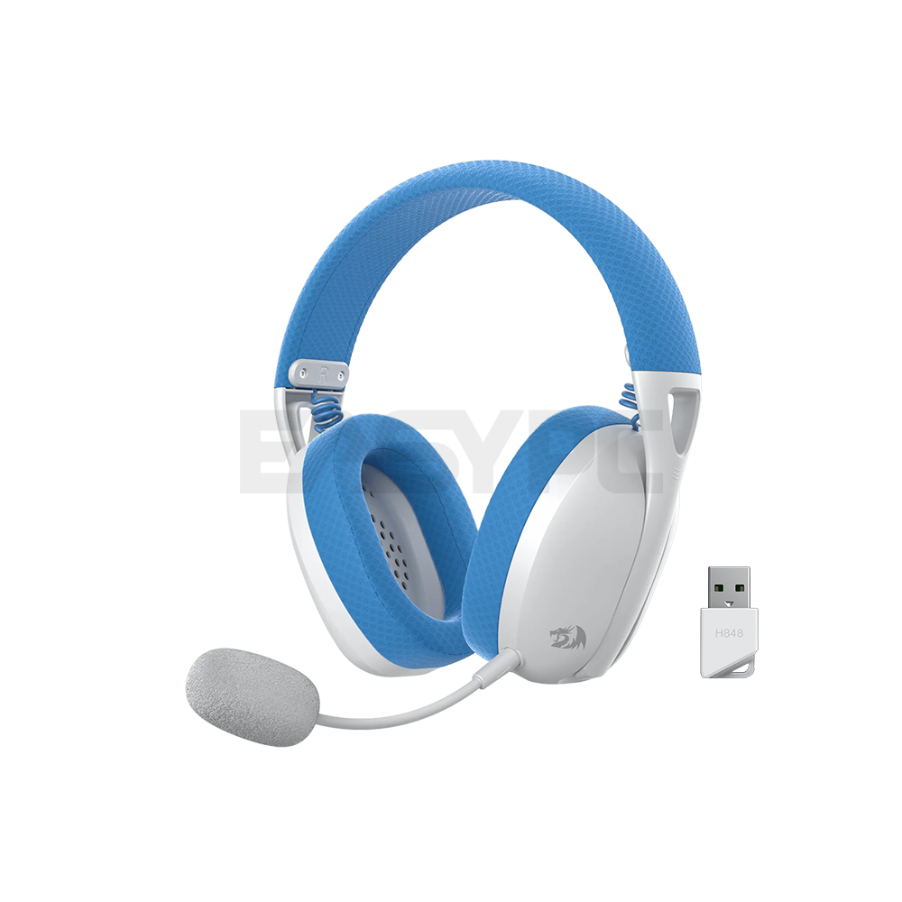Redragon H848 IRE PRO 7.1 Tri-mode Wireless Headset White Blue-c