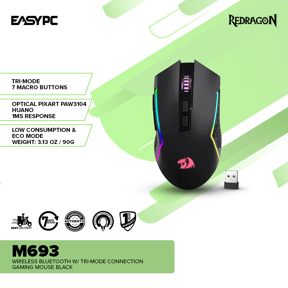 Redragon M693 Wireless Bluetooth Mouse-a