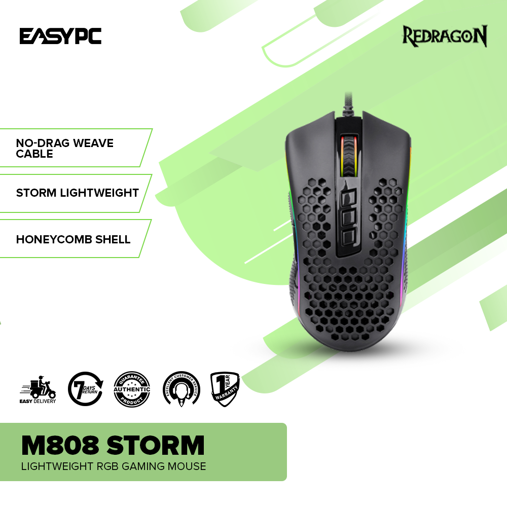 Redragon M808 Storm Lightweight RGB Gaming Mouse-a