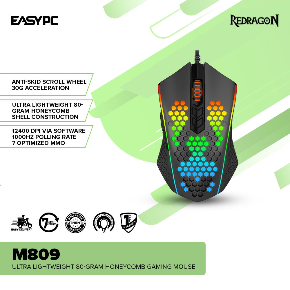 Redragon M809 Ultralight Weight Honeycomb Gaming Mouse-a