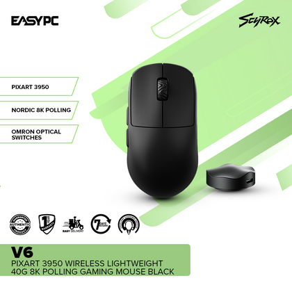 SCYROXV6PIXART3950WirelessLightweight40g8KPollingGamingMouseBlack_1