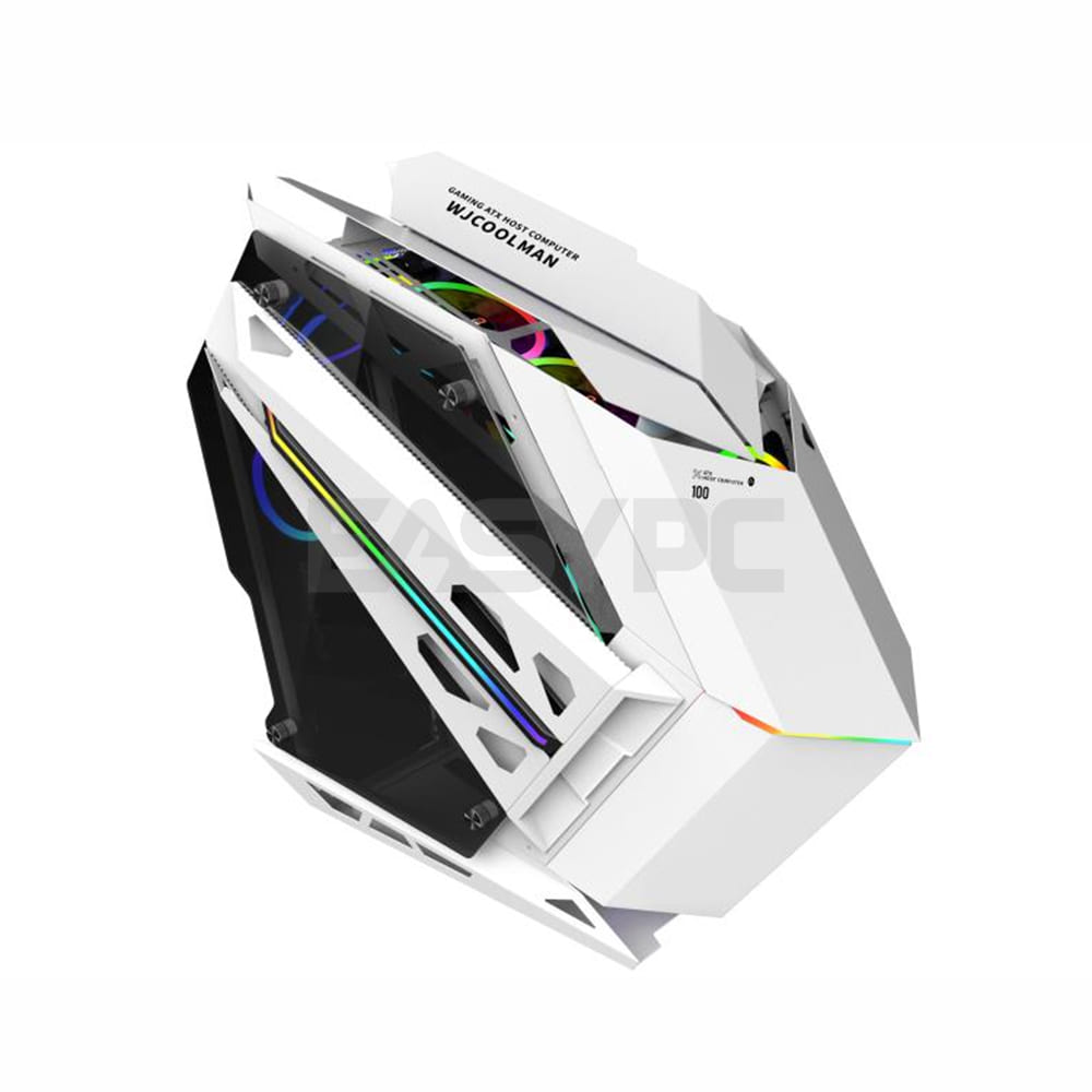 Soul Battleship ATX Tempered Glass PC Case White-a