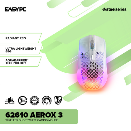 SteelSeries 62610 Aerox 3 Wireless Mouse Ghost White