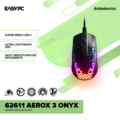 SteelSeries 62611 Aerox 3 Onyx Gaming Mouse Black