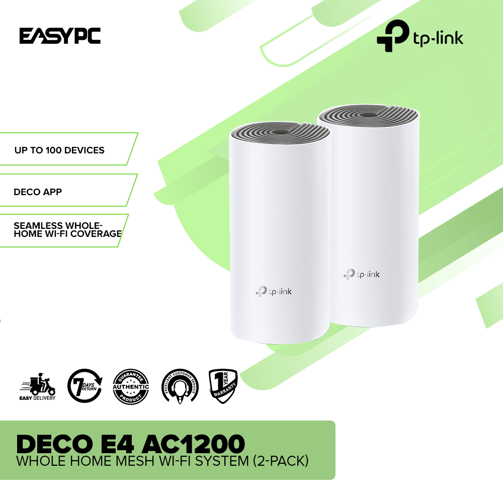 TP-Link Deco E4 AC1200 Whole Home Mesh Wi-Fi System (2-PACK)