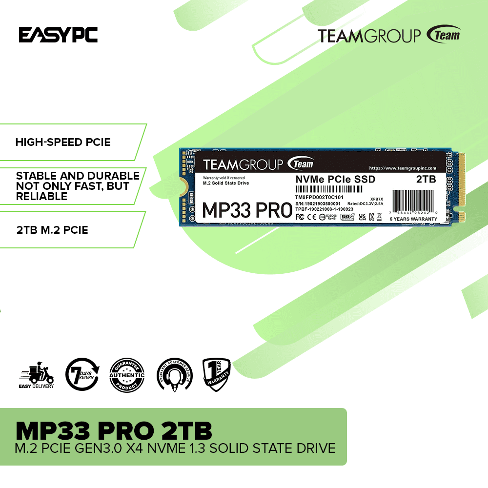 Team Group MP33 PRO 2TB M.2 PCIe Gen3.0 x4 NVME 1.3 Solid Team Group MP33 PRO 2TB M.2 PCIe Gen3.0 x4 NVME 1.3 Solid