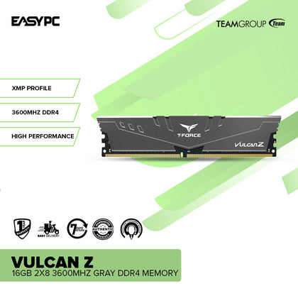 Team Elite Vulcan Z 16GB 2x8 3600mHz Gray DDR4 Memory