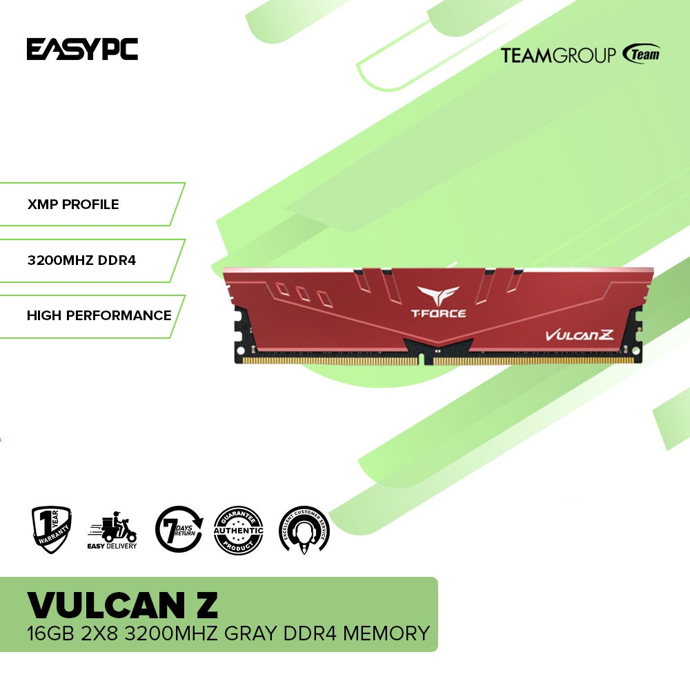 Team Elite Vulcan Z 16GB 2x8 3200mHz Red DDR4 Memory