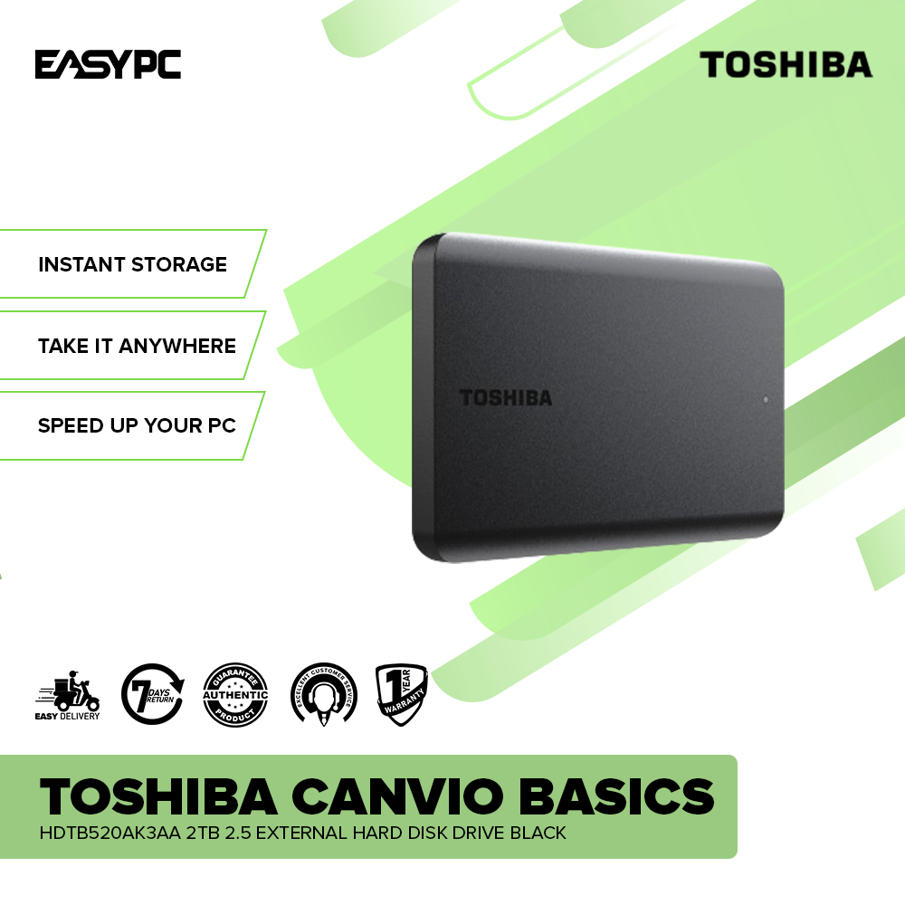Toshiba Canvio Basics HDTB520AK3AA 2tb External Hard Disk Drive Black
