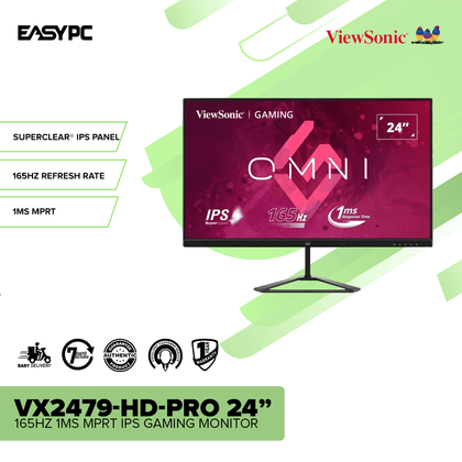 ViewSonic VX2479-HD-PRO 24” 165Hz 1MS MPRT IPS Gaming Monitor