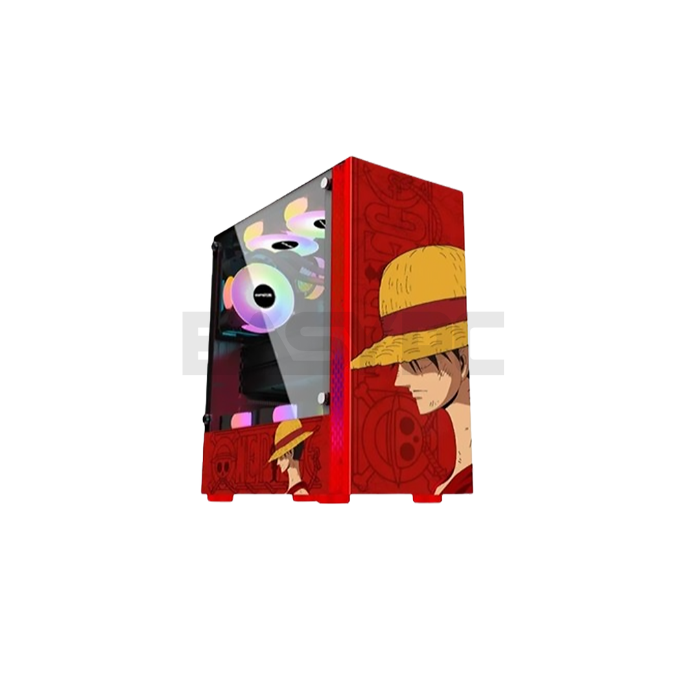 WJ CoolMan Game KM ATX One Piece Edition PC Case Red-a