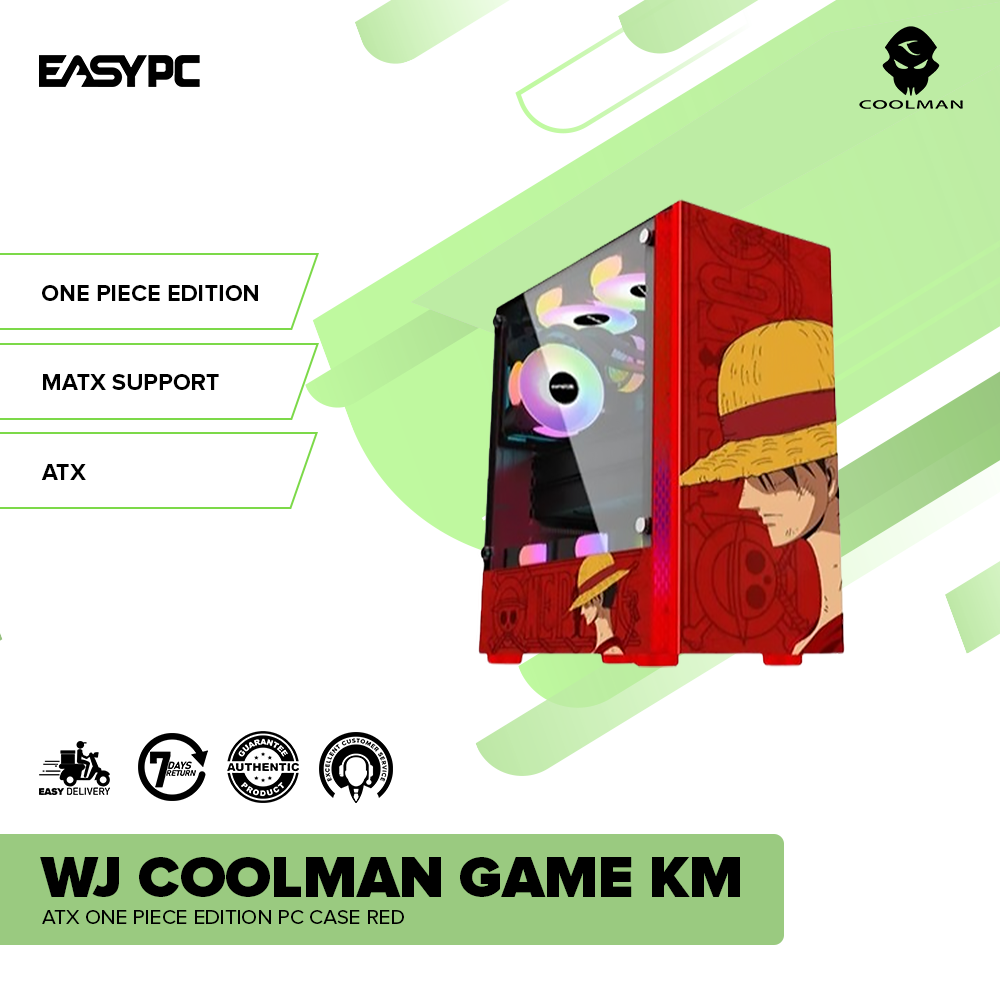 WJ CoolMan Game KM ATX One Piece Edition PC Case Red