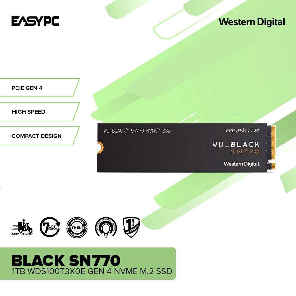 Western Digital Black SN770 250GB, 500GB and 1TB, PCIE Gen 4 Western Digital Black SN770 250GB, 500GB and 1TB, PCIE Gen 4