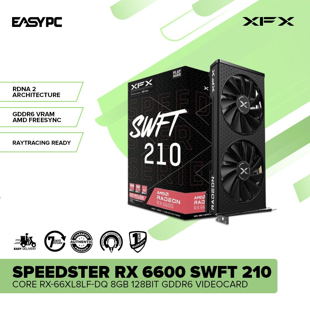 XFX Speedster AMD Radeon™ RX 6600 SWFT 210 CORE RX-66XL8LF-DQ 8GB 128B ...