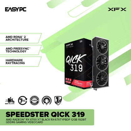 XFX Speedster QICK 319 AMD Radeon RX 6700 XT Black RX-67XTYPBDP 12GB 192bit GDDR6 Gaming Videocard