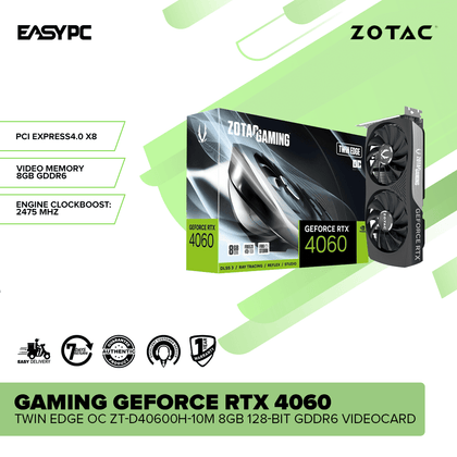 ZOTAC GAMING GeForce RTX 4060 Twin Edge OC ZT-D40600H-10M 8GB 128-bit GDDR6 Videocard