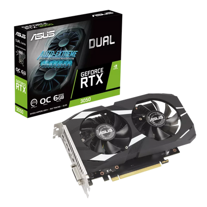 ASUS Dual Nvidia Geforce RTX 3050 OC Edition (DUAL-RTX3050-O6G) 6GB 96-bit GDRR6 Videocard
