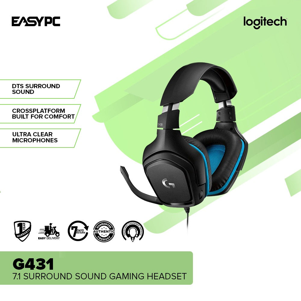 Logitech G431 Surround Sound Gaming Headset – EasyPC