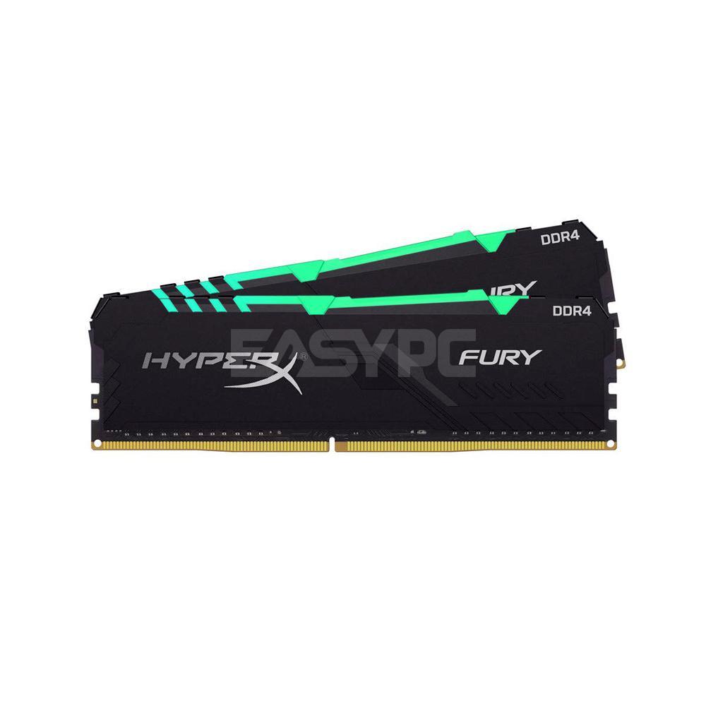 Kingston Fury Beast 16gb 2x8gb Ddr4-3200mhz Infrared Sync Technology RGB Lighting, Intel XMP-ready Black Memory