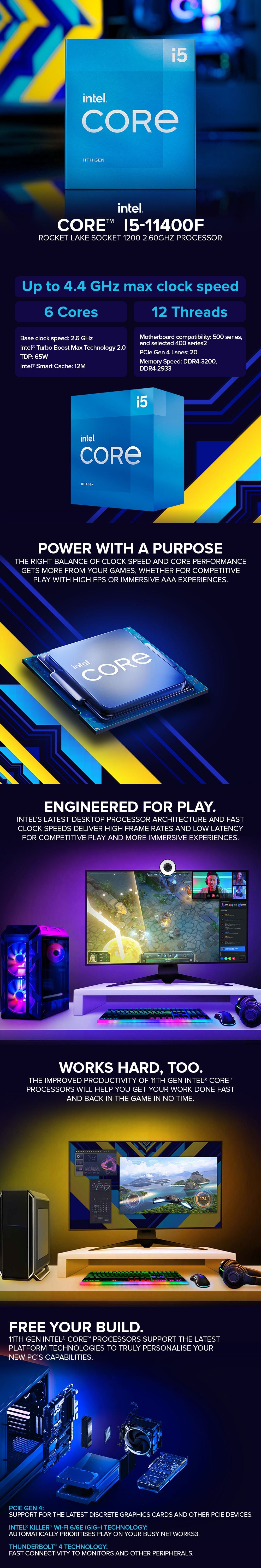 Core Name 11th Generation Intel Core i5-11400F 1200 2.60GHz CPU – EasyPC