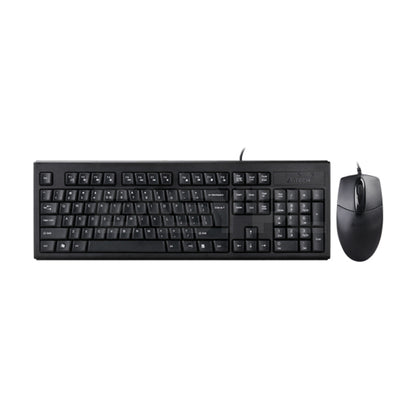 A4Tech KRS-8572 Ps2, FN Hot Keys,5 M Clicks Button Lifetime, 1000 DPI, Comfort Roundedge Keycaps, Laser Inscribed Keys, Adjustable Keyboard Height, Keyboard and Mouse Black