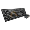A4Tech KRS-8572 Ps2, FN Hot Keys,5 M Clicks Button Lifetime, 1000 DPI, Comfort Roundedge Keycaps, Laser Inscribed Keys, Adjustable Keyboard Height, Keyboard and Mouse Black