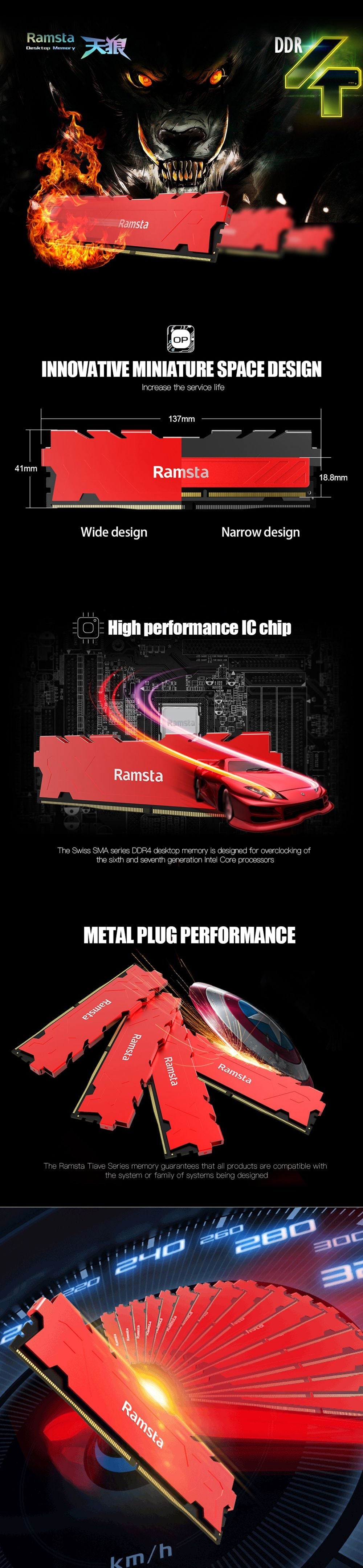 Ramsta Skywolf 8GB 1x8 3200mHz DDR4 Memory – EasyPC
