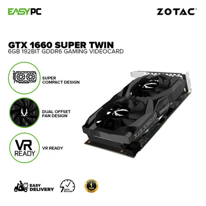 Zotac NVIDIA® GeForce GTX 1660 Super Twin ZT-T16620F-10L 6gb 192bit GDdr6 Gaming Videocard