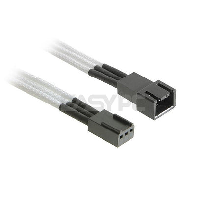 NZXT CBW-3F 3-Pin Fan White Sleeved Extension Cable